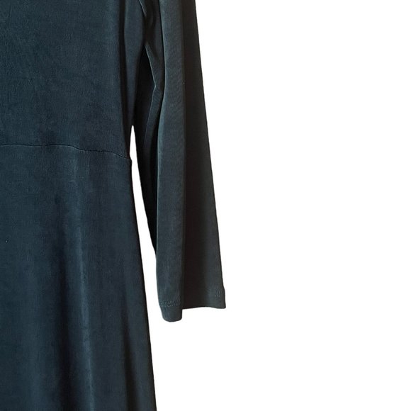 BCBG MaxAzria Plunge V-Neck Maxi Dress Jersey Stretch Solid Blue Size Large L - Picture 4 of 12